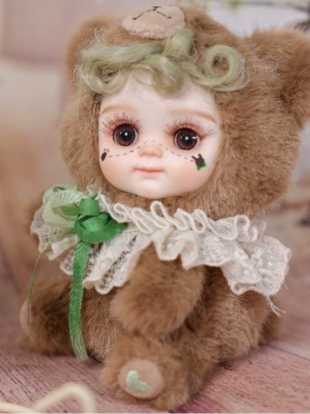 New inbox, Cloveray bear doll. Approximately 8 inches, Brown.